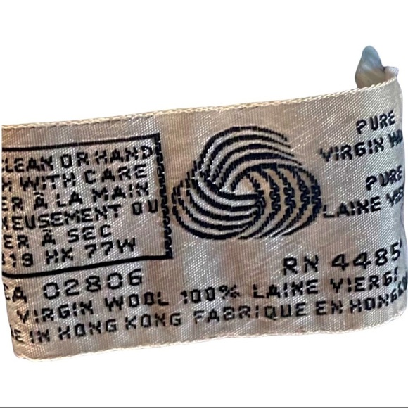 Beautiful White & Greyish Blue 100% Pure Virgin Wool Heavy Unisex Scarf 55”x7” - Picture 5 of 5